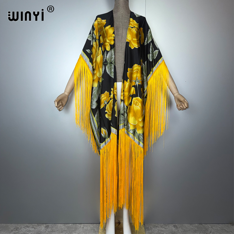 Kaftan Women Boho - WINYI Africa Copricostume Kimono Stampa Bohémien
