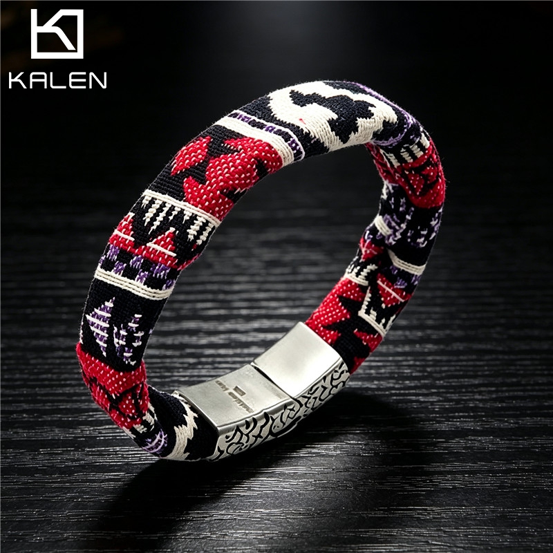 Ethnic Fashion Bd - Bracciale da uomo KALEN in acciaio
