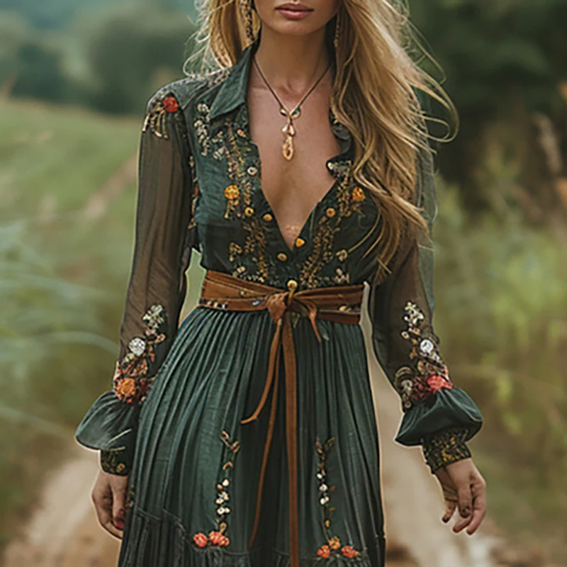 Abito vintage con stampa flore - Kaftan Women Boho recensione e prezzo